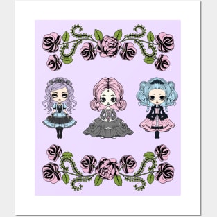 Pastel Goth Doll Trio Posters and Art